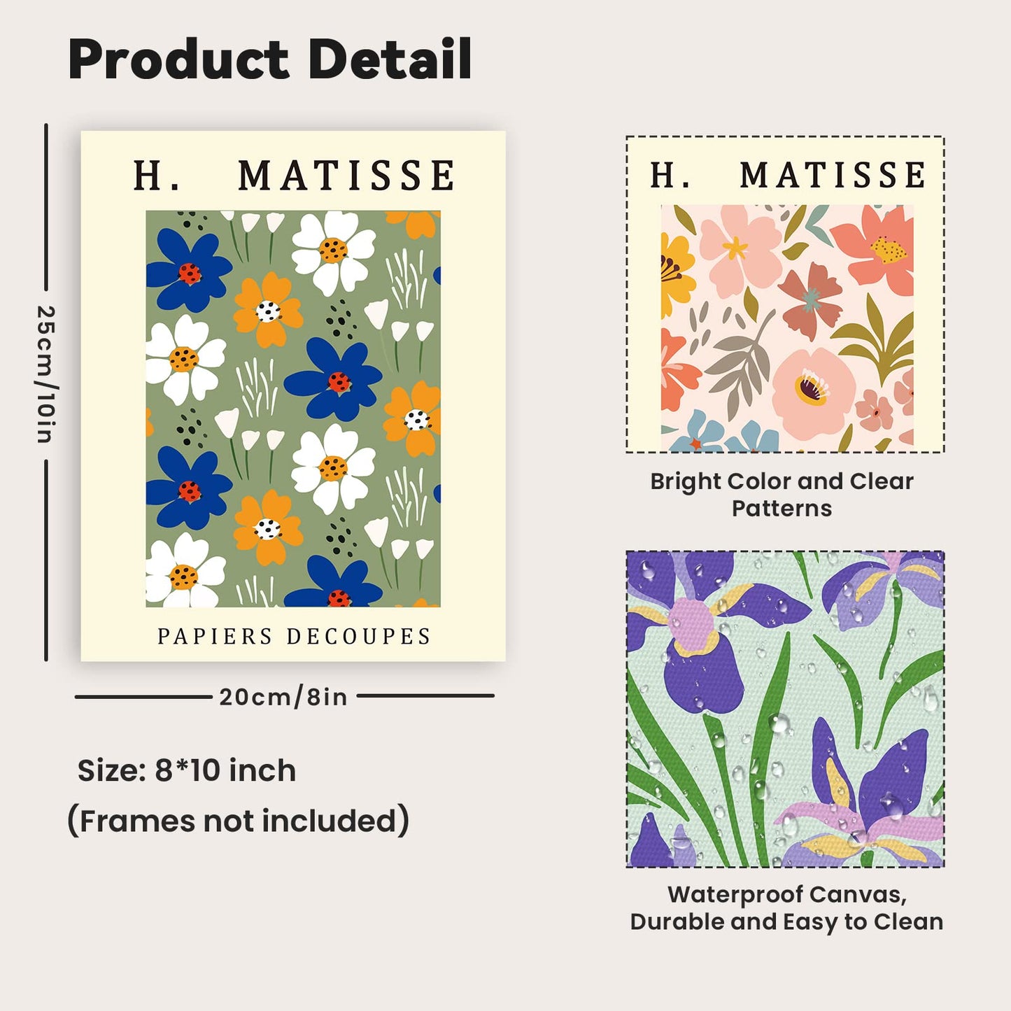 Rossorha Matisse Wall Art Prints, Abstract Matisse Wall Art Exhibition Posters(Flowers)