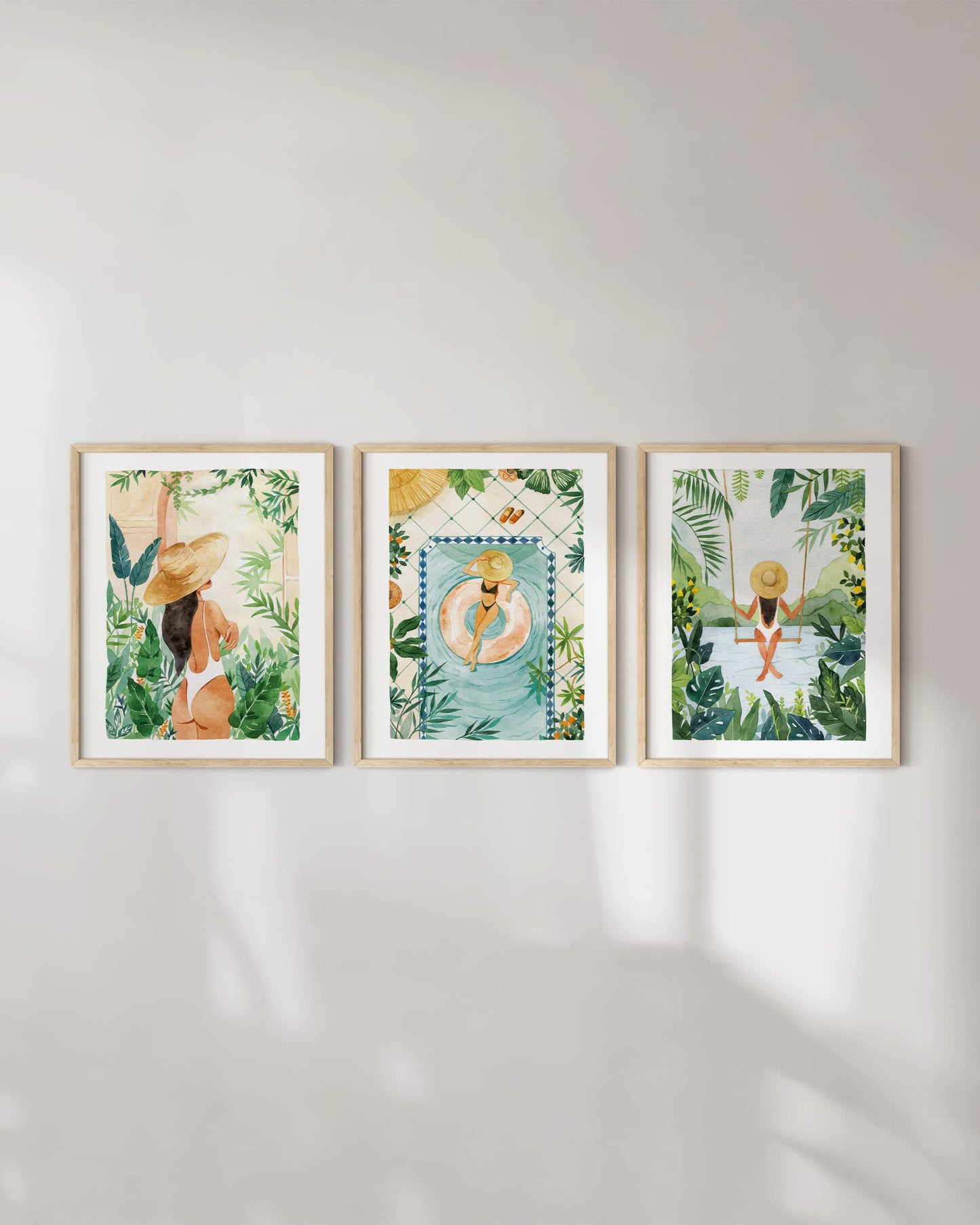 HAUS AND HUES Set of 3 Boho Art, Tropical Wall Art, Boho Paintings, Boho Chic Wall Art, Boho Pictures, Boho Prints, Wall Art Women, Boho Art Prints, Boho Wall Prints, Female Poster (UNFRAMED, 8x10)