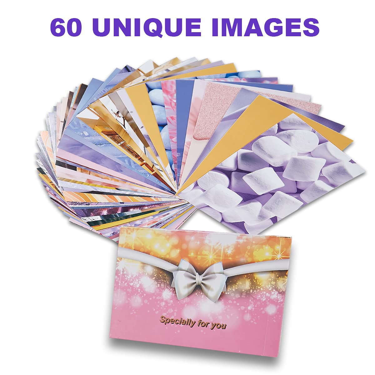 EPOCHHIKE 60 Pcs Wall Collage Kit Aesthetic Pictures Decorations, Teen Girl Art Print Images Posters, Vsco Photos Glossy Packs for Bedroom Home Decor (Pink&Purple)…