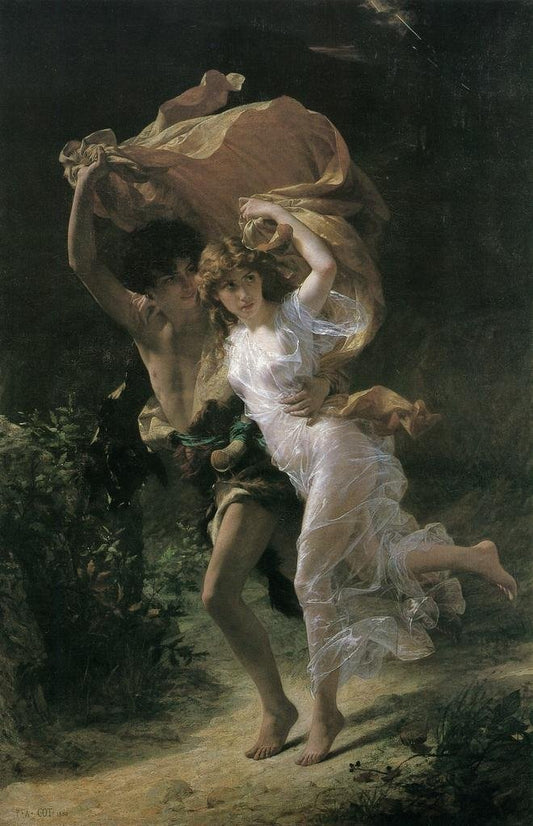 Pierre Auguste Cot The Storm Realism Romantic Artwork Renoir Wall Art French Impressionist Art Posters Portrait Painting Wall Decor Landscape Posters Thick Paper Sign Print Picture 8x12