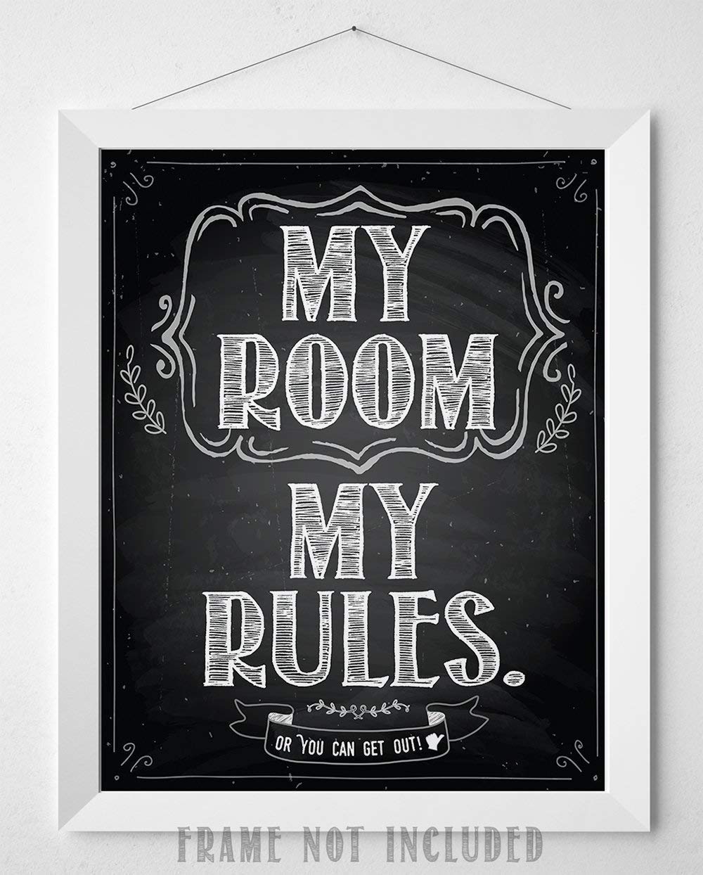 My Room My Rules - 11x14 Unframed Cool Art Print Posters for Teens - Cute Decor for Teen Room Aesthetic, Stuff for College Dorm Room Essentials - Cheap Gift Under $15