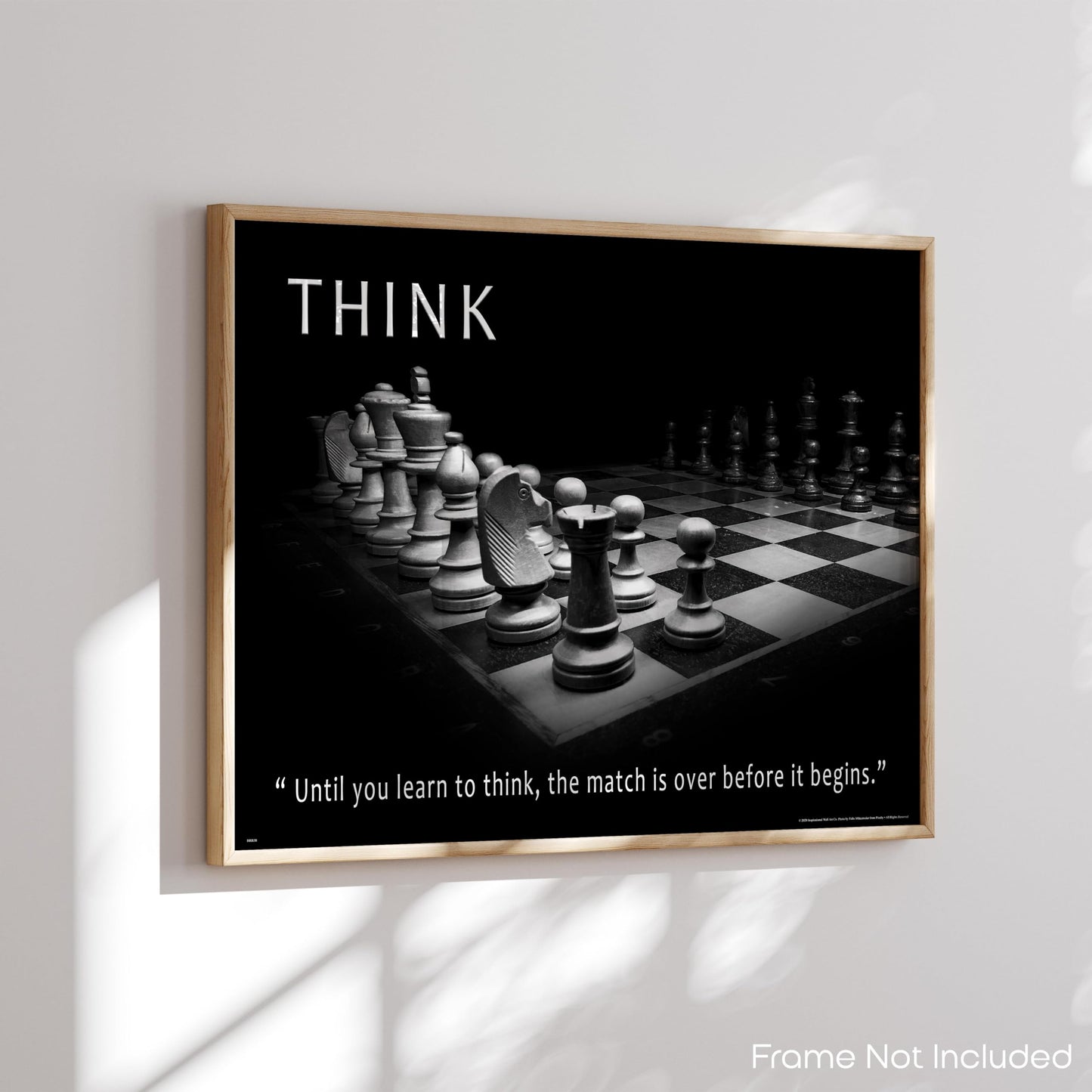 Inspirational Wall Art Co. - Think - Knight Chess Match Moves King Openings Knowledge Motivational Players Quotes Posters - Print Home Gift Bedroom Decor - 11X14 inches