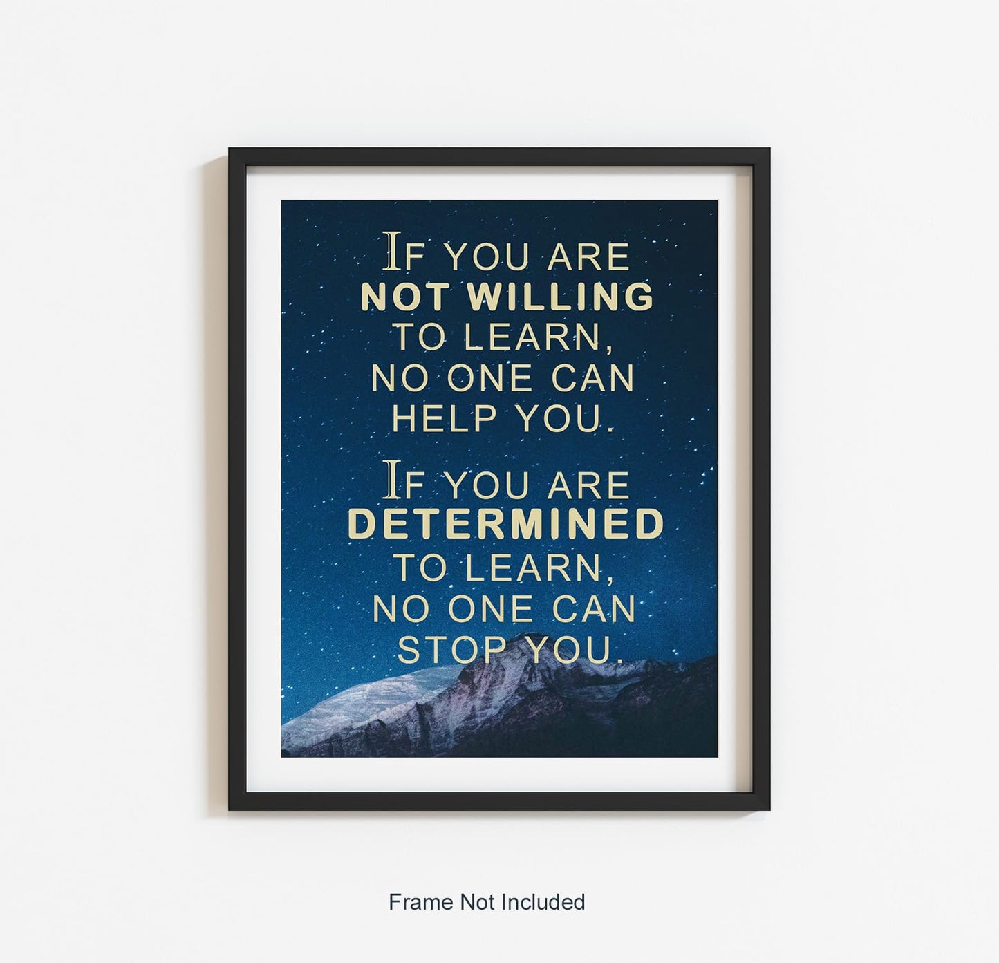 Encouragement Poster for Study/Learning - Office Classroom Wall Decor - Motivational Wall Art - Inspirational Affirmations Quote for Kids Teens Boys Unframed Print 8"x10"