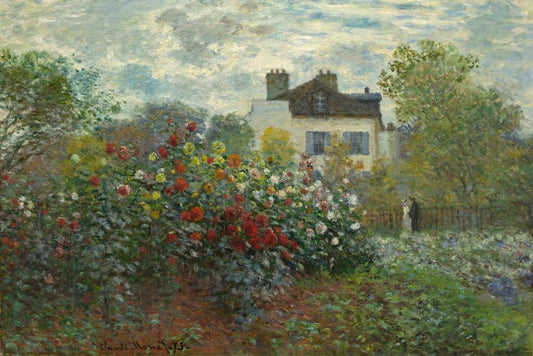 Claude Monet Artists Garden at Argenteuil Impressionist Art Posters Claude Monet Prints Nature Landscape Painting Claude Monet Wall Art French Wall Decor Thick Paper Sign Print Picture 8x12