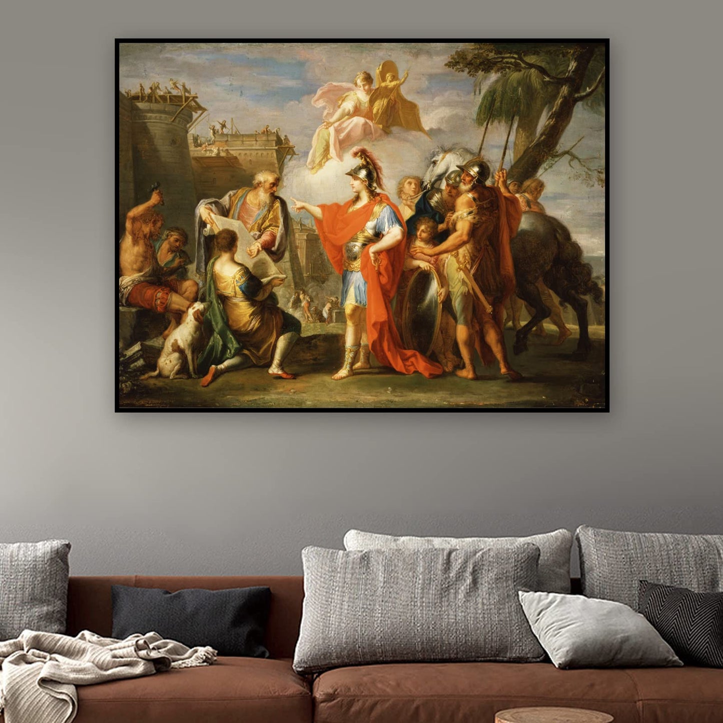 Motivational Canvas Wall Art - Placido Costanzi Alexander the Great Founding Alexandria Poster Print - Modern Artwork Classic Painting History Picture Cool Wall Decor for Living Room Bedroom Unframed