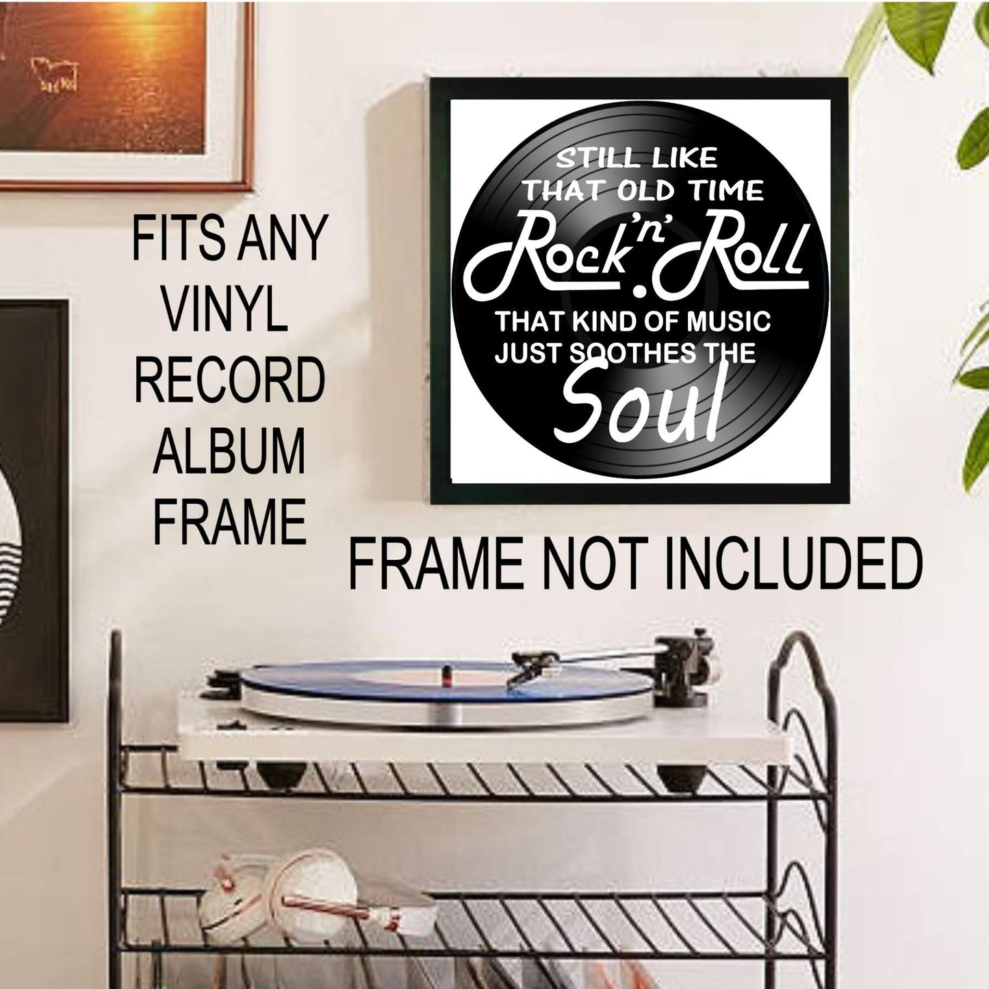 Old Time Rock N Roll Song Lyric Art on a REAL Vinyl Record, LP Record Wall Décor, Classic Rock