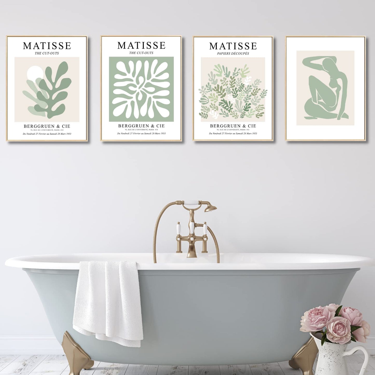 Matisse Wall Art Exhibition Poster & Prints , Sage Green Wall Posters for Room Decor Aesthetic, Abstract Wall Art Prints for Preppy Room Decor (Green, 11" X 14")