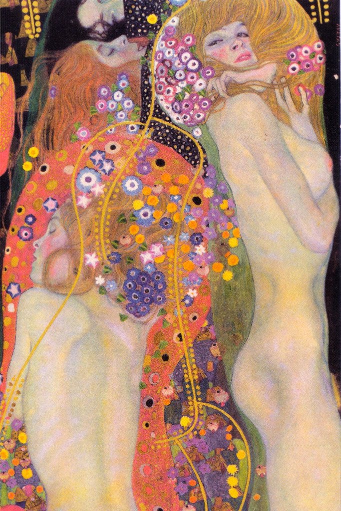 Gustav Klimt Wasserschlangen II Freundinnen Art Nouveau Prints and Posters Gustav Klimt Wall Art Fine Art Wall Decor Women Landscape Abstract Painting Cool Wall Decor Art Print Poster 12x18