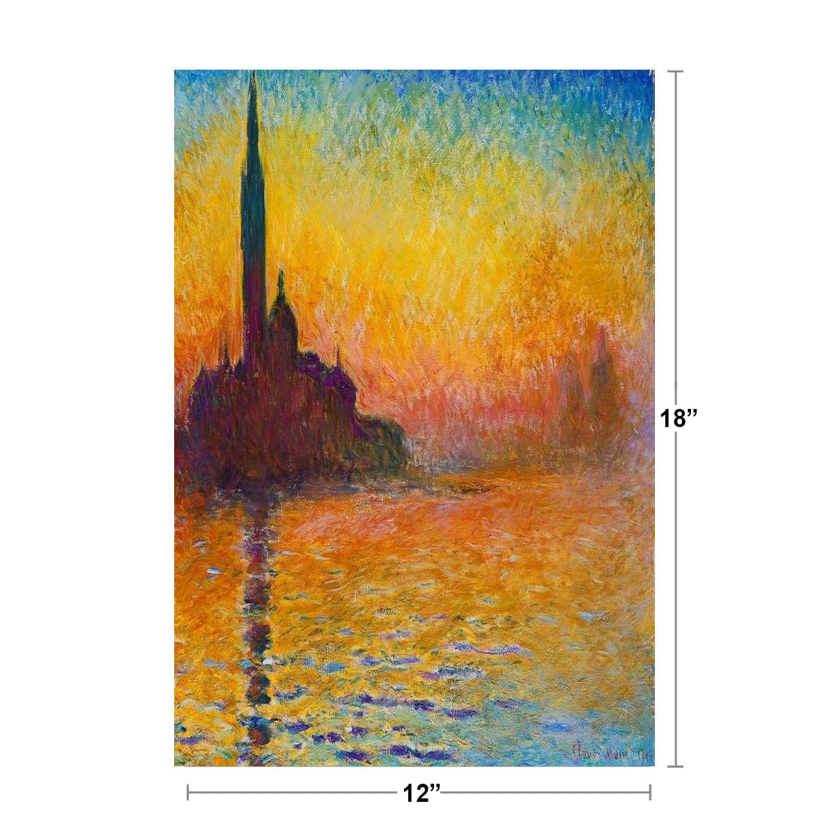 Claude Monet Sunset Dusk Twilight in Venice Painting Art Cool Wall Decor Art Print Poster 18x12