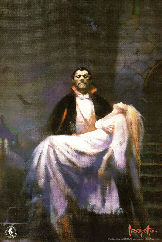 Frank Frazetta Draculas Bride Horror Fantasy Artwork Vampire Monster Classic Retro Vintage Movie Spooky Scary Halloween Decorations Cool Wall Decor Art Print Poster 12x18