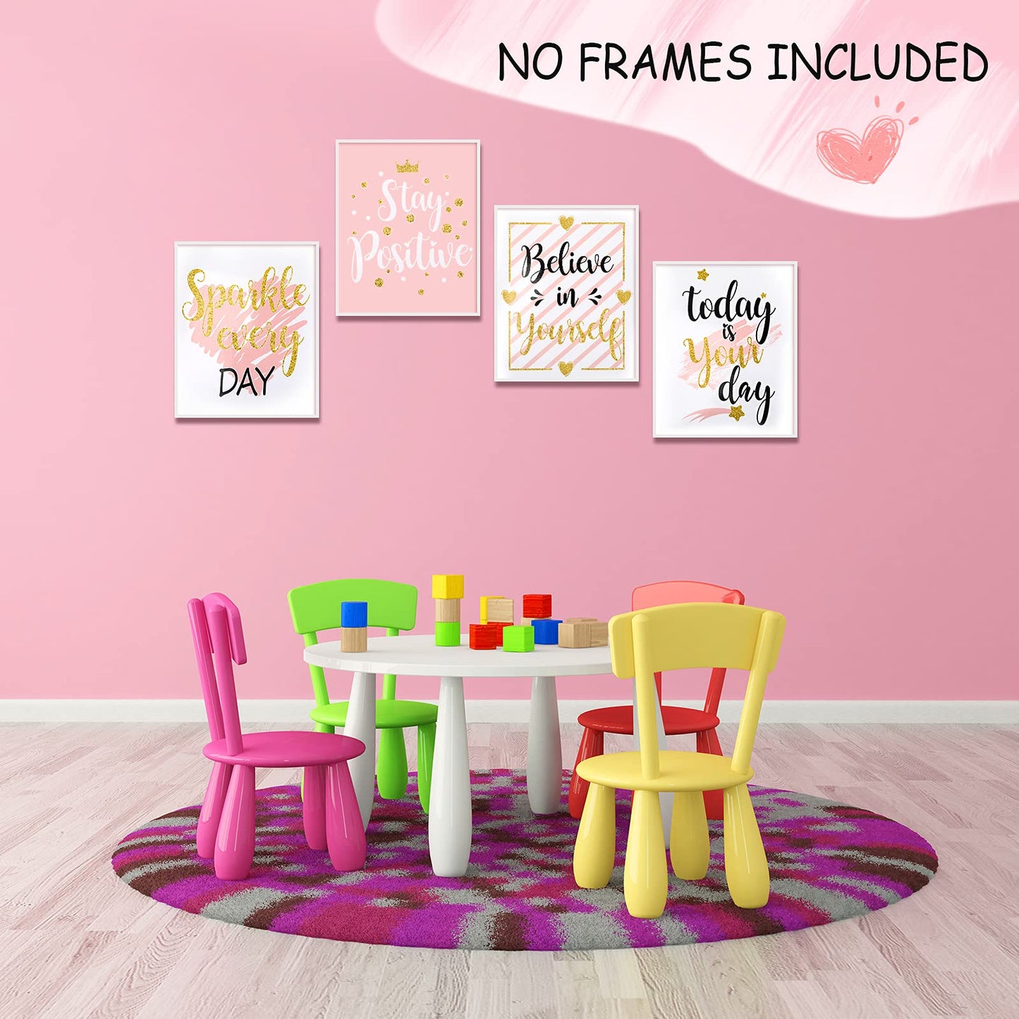 8 Pieces Motivational Wall Decor Girl Room Inspirational Posters Teen Girls Room Girls Room Wall Decor Motivational Prints for Women Inspirational Posters for Girls Bedroom Classroom 8 x 10 Inch