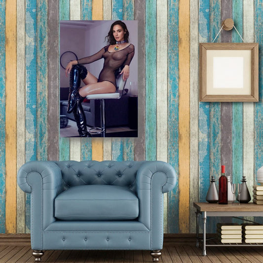 HAOMEI Gal Gadot Fishnet Clothes Sexy Poster Canvas Art Poster and Wall Art Picture Print Modern Family bedroom Decor Posters 12x18inch(30x45cm)