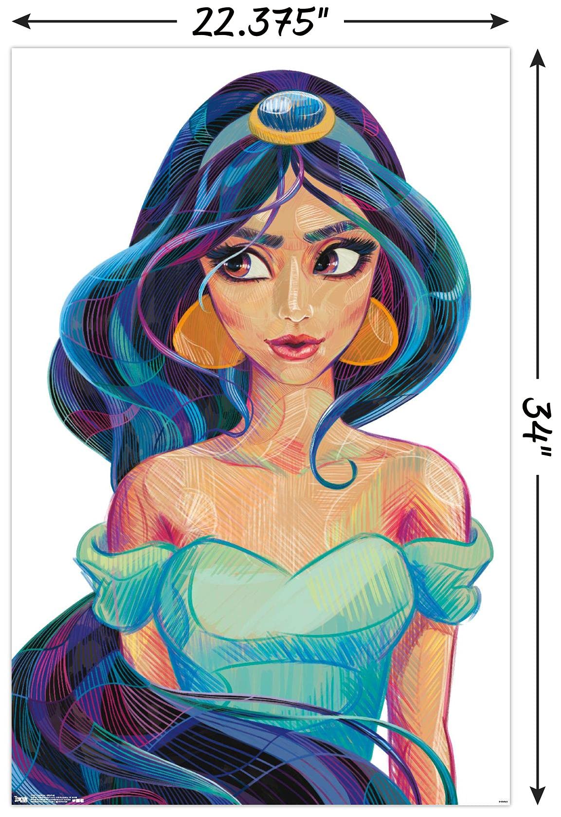 Trends International Disney Princess - Jasmine - Stylized Wall Poster, 22.375" x 34", Unframed Version