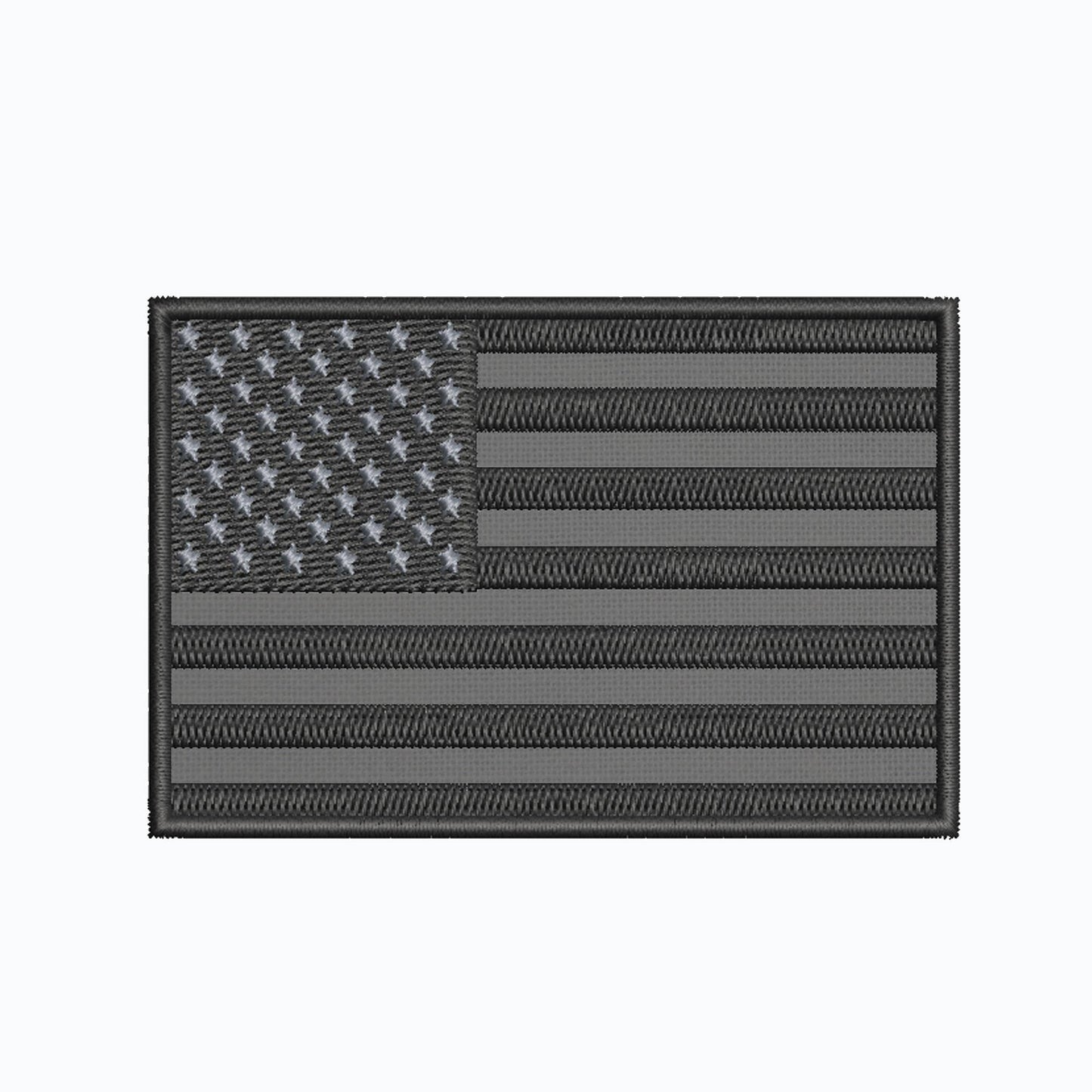 American Flag Patch 4" x 2.5" Emblem Fully Embroidered Iron-on/Sew-on Decorative Embroidery Applique Clothing Vest Jacket Bags Premium Stitching US USA Patriotic Shoulder Badge Black Grey