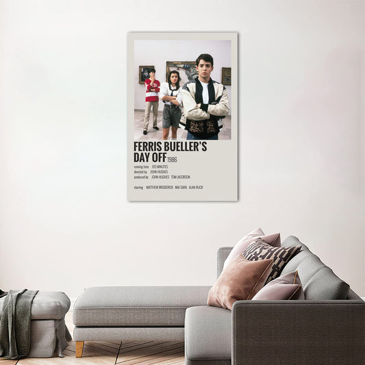 Movie Poster Cover Ferris Bueller's Day Off Poster Art Wall Canvas Pictures for Modern Room Decor Prints Unframed 12" x 18" WXHYZZ