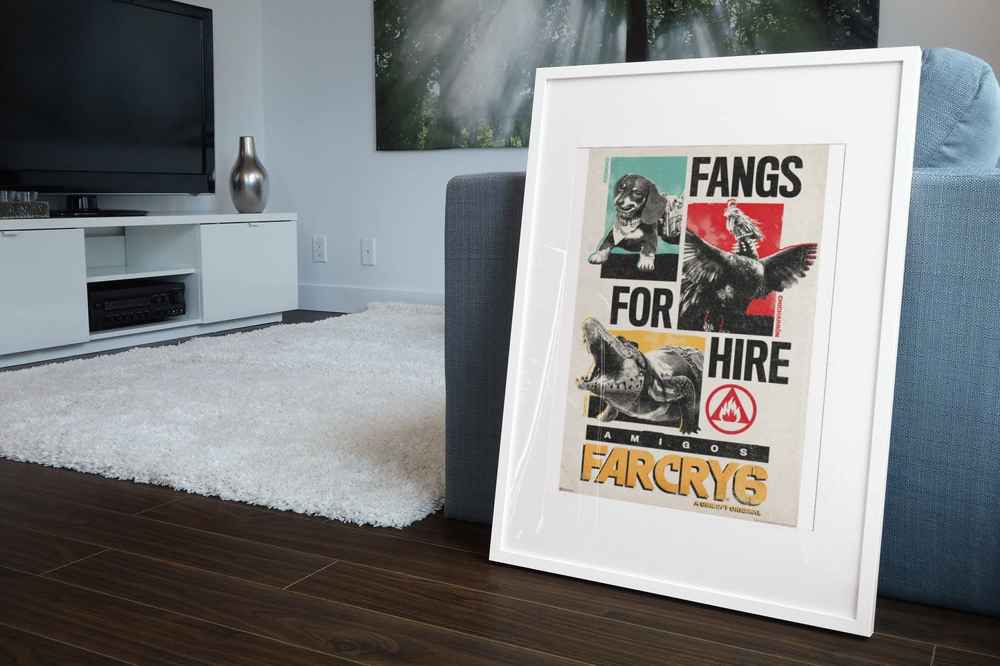 Far Cry 6 Poster Fangs For Hire Chorizo Guapo Chicharron Video Game Gaming Gamer Merchandise Collectibles Collectors Merch Wall Art Gift Room Home Cool Play Cool Wall Decor Art Print Poster 12x18