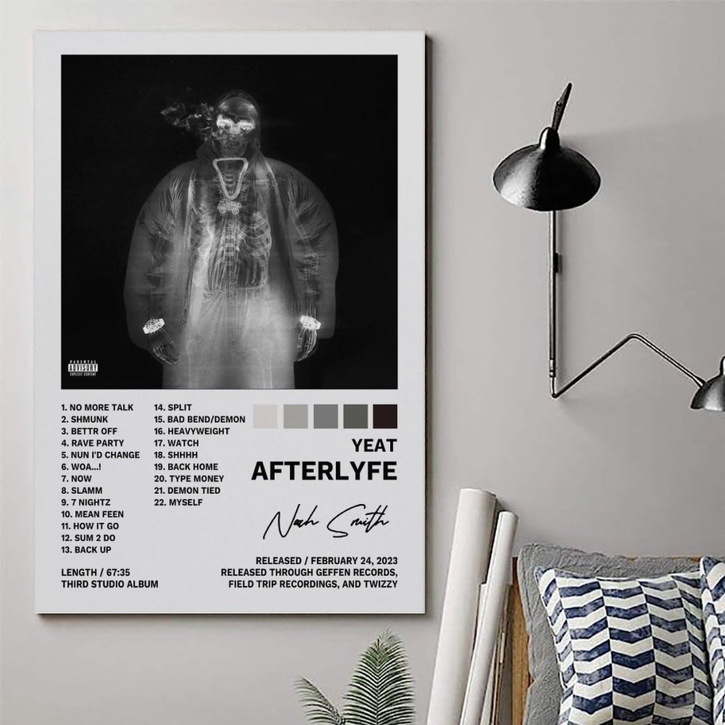 CAIPO Yeat Poster Afterlyfe Album Posters Decorative Painting Canvas Wall Posters And Art Picture Print Modern Family Bedroom Decor Posters 12x18inch(30x45cm)