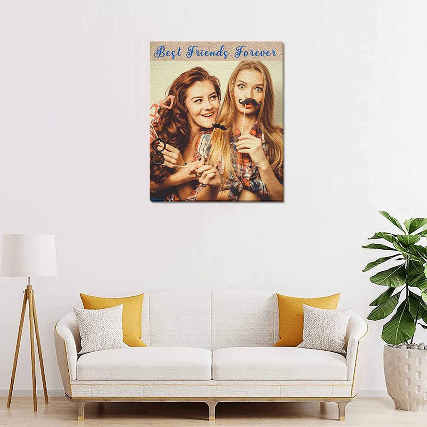 Personalized Canvas Print with Photo Text, Custom Picture Poster Print for Wall, Customized Framed Wall Art Photo Gifts-8" x 10"