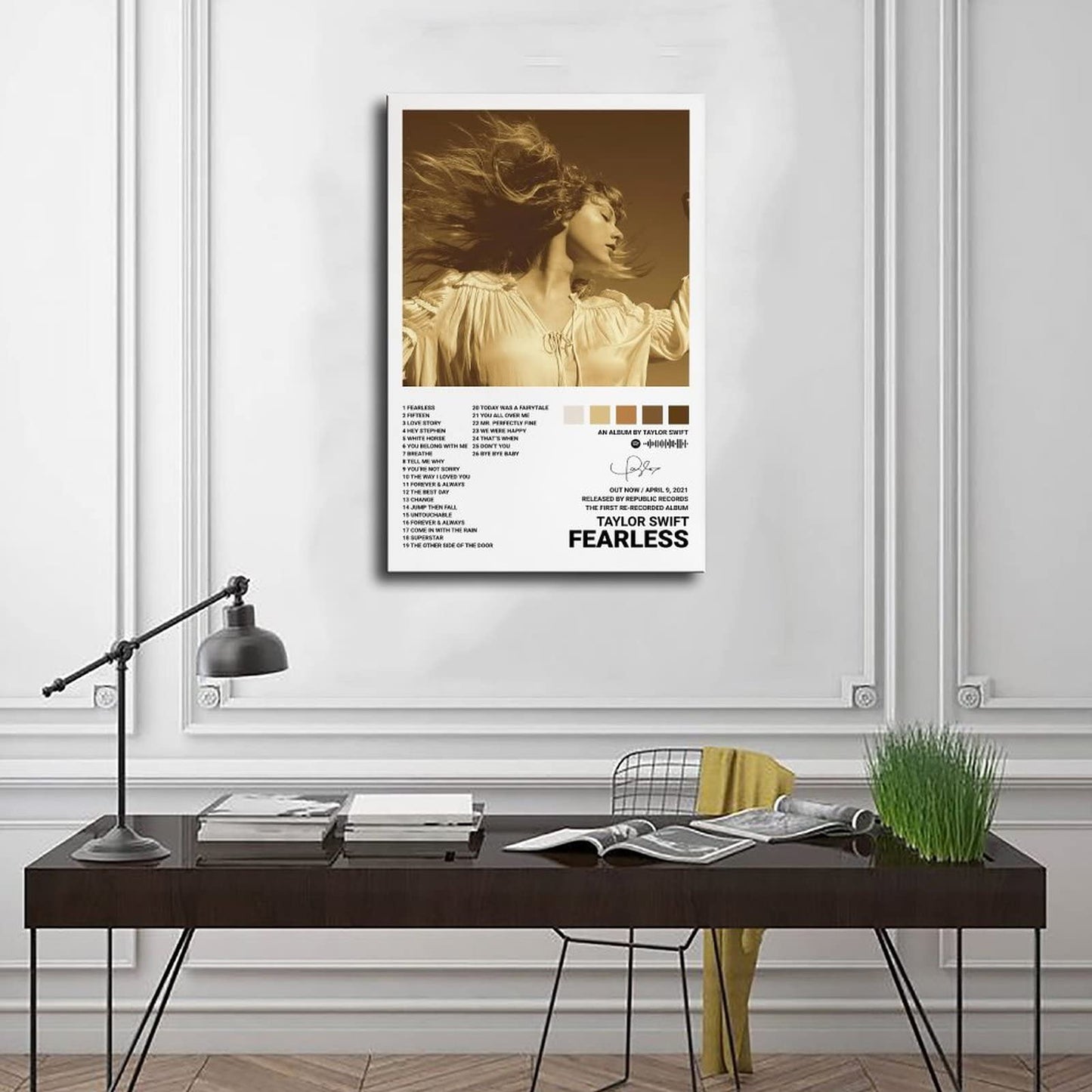 Taylor Poster for Walls, Fearless (Taylor's Version) Album Cover Posters Wall Decor Art Print Canvas Posters for Room Aesthetic Unframe:12x18inch(30x45cm)