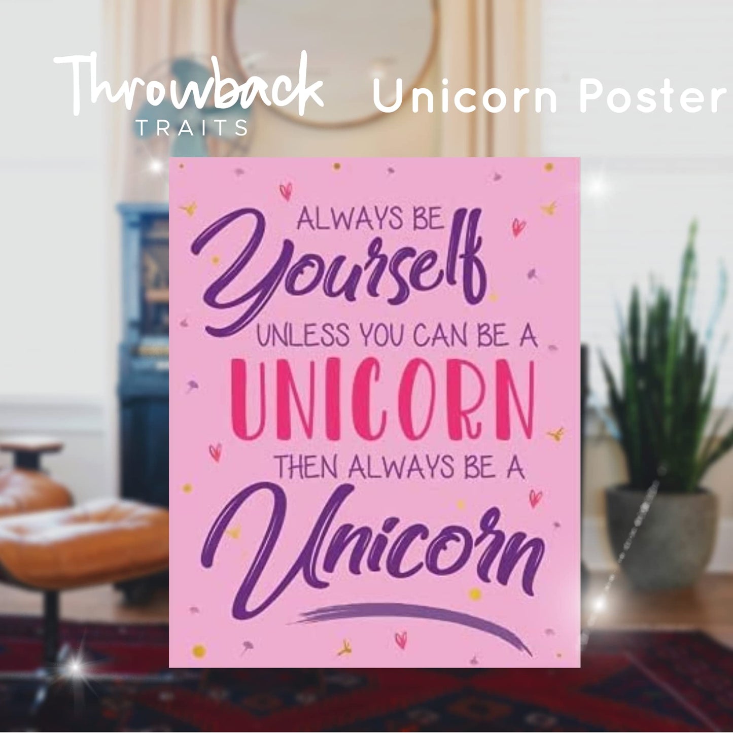 Unicorn Wall Decor - Unicorn Pictures Wall Decor Set Of 8 - Unicorn Wall Art Unframed - Rainbow Pictures Wall Art 8x10 - Easy To Decorate - Unicorn Art Prints - Unicorn Poster - Girls Wall Art