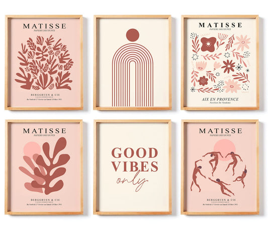 Beige Room Decor Aesthetic Danish Pastel, Blush Beige Wall Poster, Danish Pastel Wall Decor, Preppy Wall Decor, Danish Pastel Room Decor Aesthetic Posters & Prints Set of 6 (UNFRAMED, 8x10in)