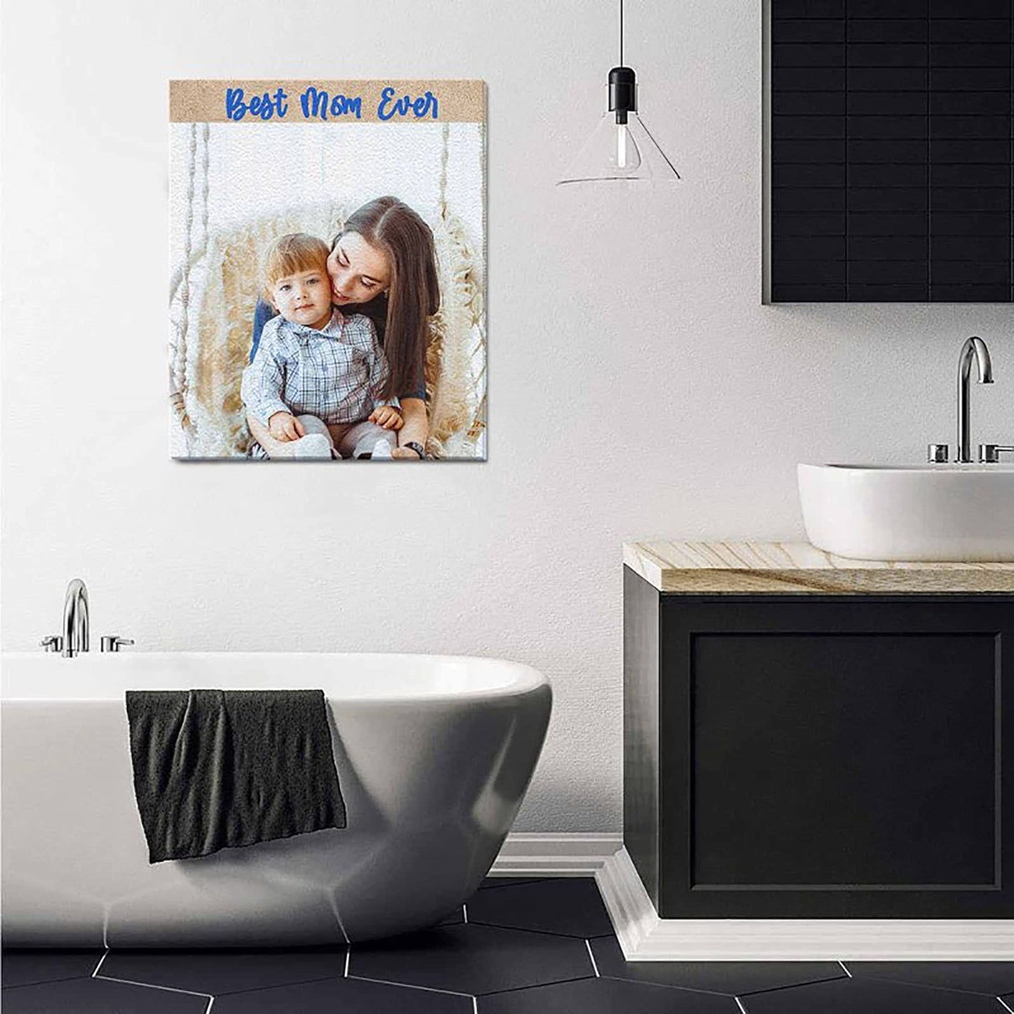 Personalized Canvas Print with Photo Text, Custom Picture Poster Print for Wall, Customized Framed Wall Art Photo Gifts-8" x 10"