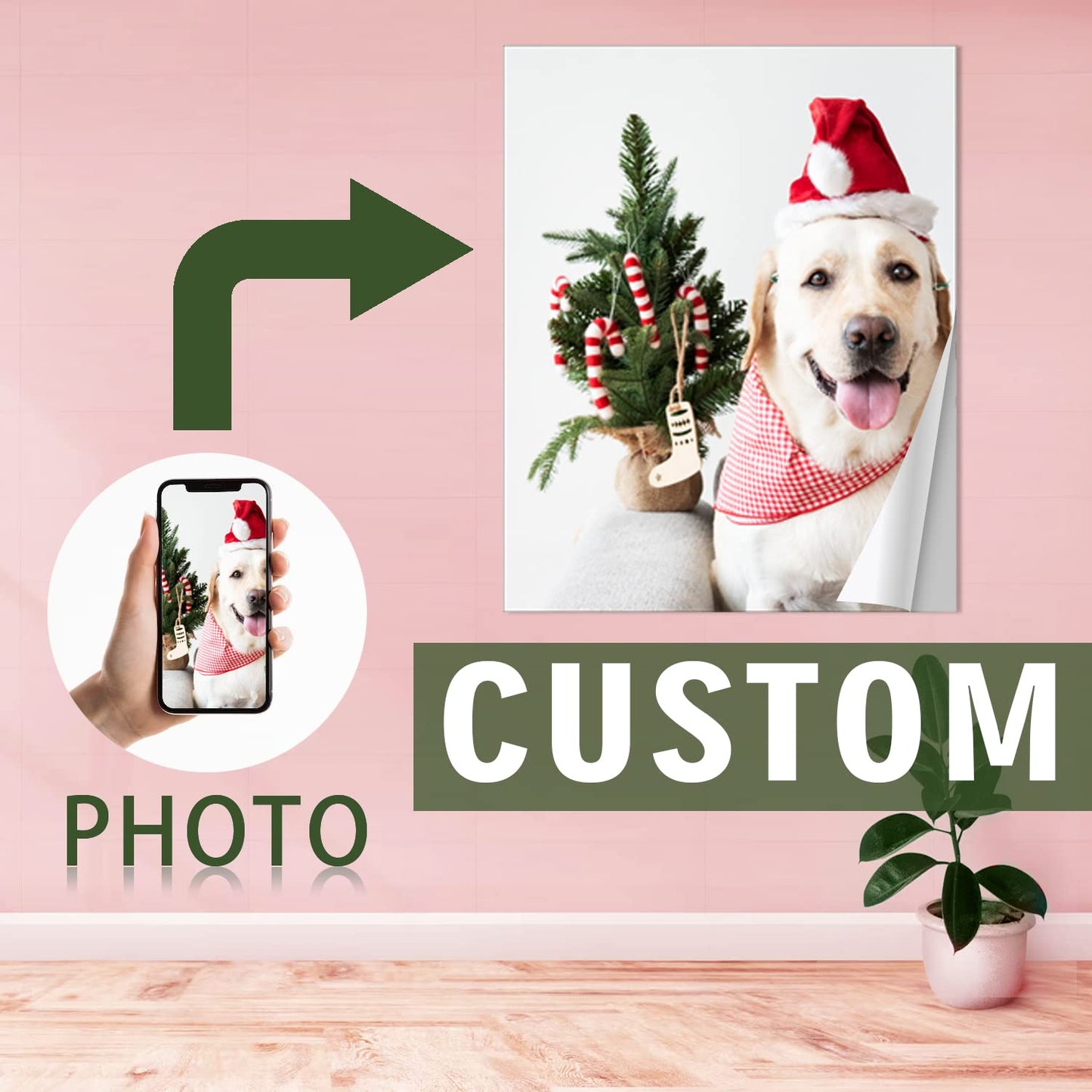 SIGNFORD Custom Poster Prints with Your Photos, Removeable Self-adhesive Photo Printings, Durable Waterproof Photo Collage for Wall, Home Decor Wall Art Prints - 8"x10"