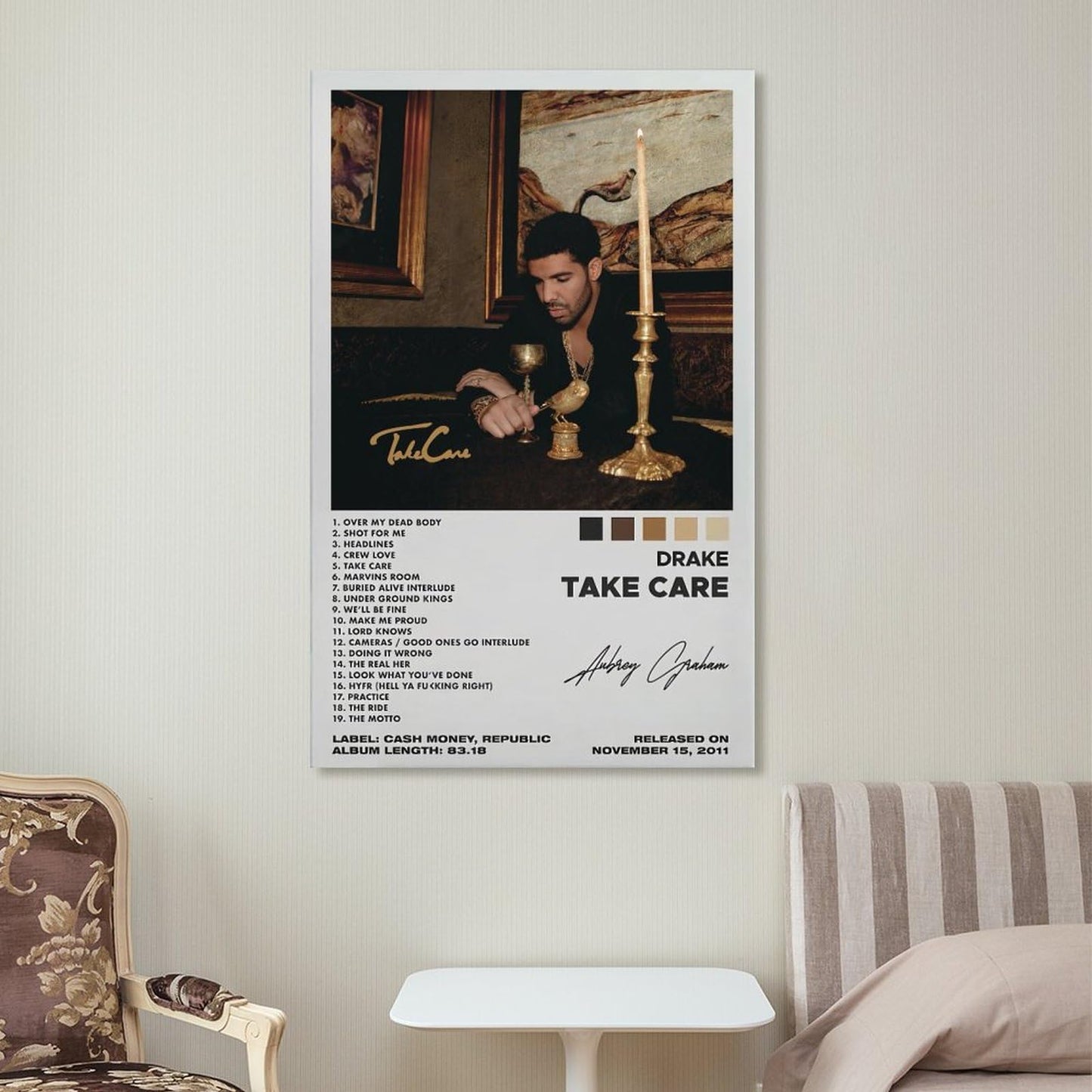 Take Care Album Cover Posters Music Posters Rapper Posters for Room Aesthetic Canvas Wall Art Prints for Wall Decor Room Decor Bedroom Decor Gifts 12x18inch(30x45cm) Unframe-style