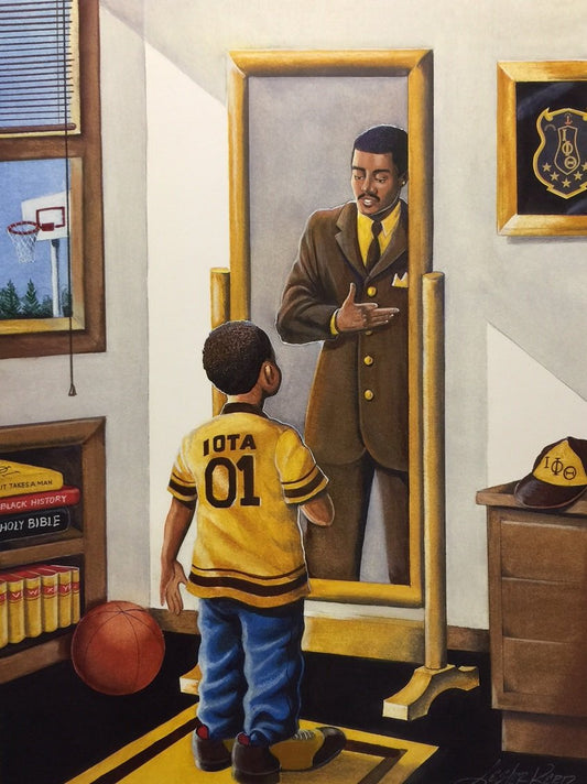It Takes A Man - Iota (Fraternity) - Lester Kern 18x24 Unframed - African American Black Art Print Wall Decor Poster