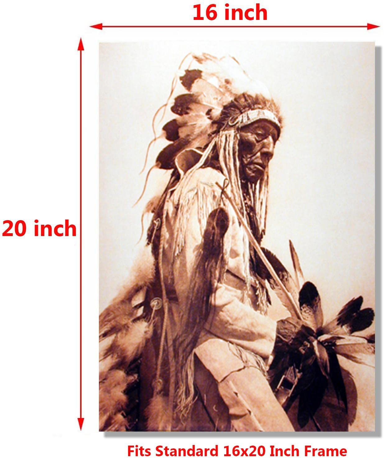 Native American The Old Chief Cheyenne Wall Decor Art Print Poster (16x20)