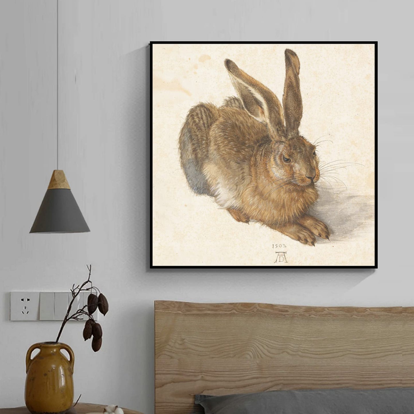 KWAY Albrecht Durer Art Print Poster - Young Hare - Fine Artwork Canvas Wall Art Decor - Unframed Rabbit Picture - Contemporary Home Decor 8x8in/20x20cm