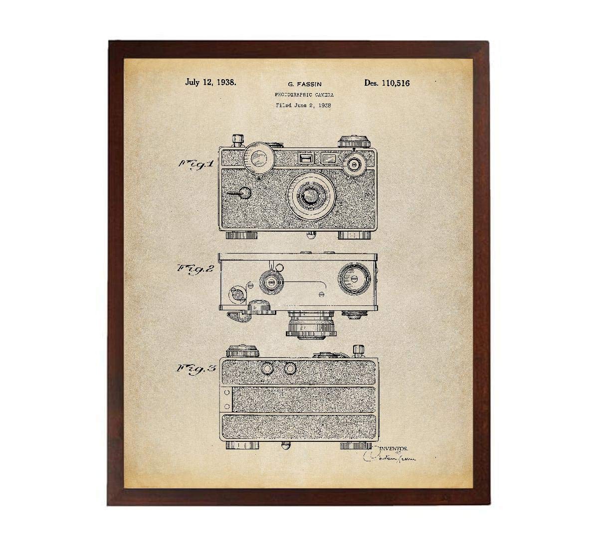 Turnip Designs Camera Patent Poster Art Print Photographer Gift Vintage Camera Home Wall Art Photography Print TNP143