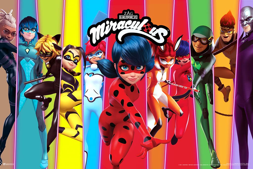 Miraculous Ladybug and Cat Noir Heroez Heroes Cartoon TV Series Movie Miraculous Ladybug Merchandise Miraculouses Miraculous Ladybug Poster Girls Bedroom Decor Cool Wall Decor Art Print Poster 12x18
