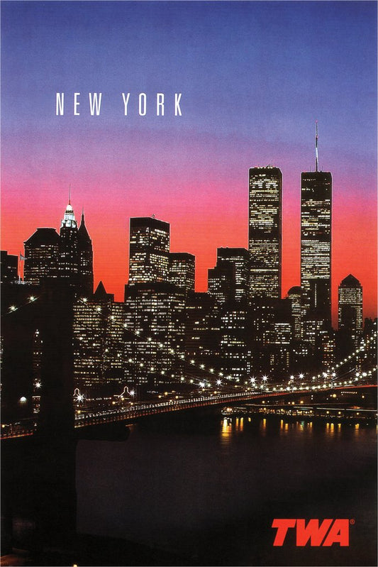 New York City TWA World Trade Center Vintage Travel Cool Wall Decor Art Print Poster 12x18