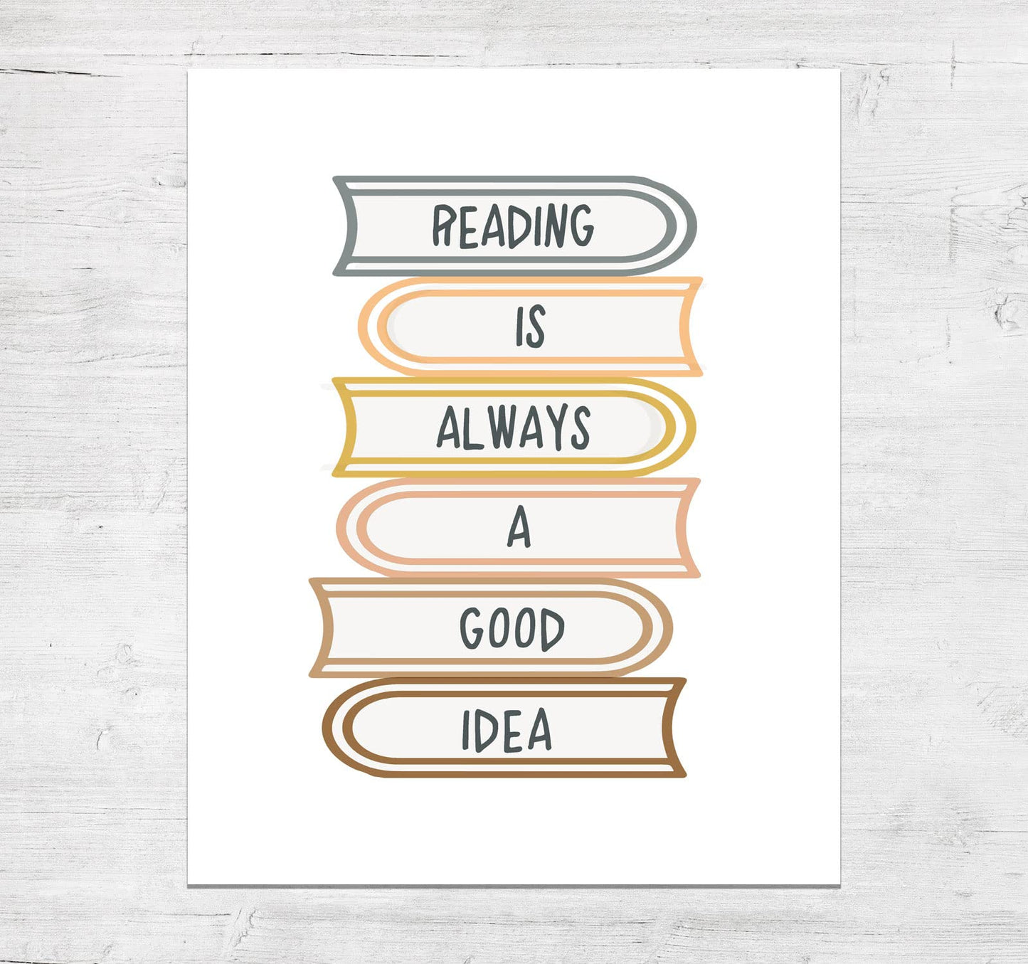 Reading Is Always A Good Idea Boho Classroom Wall Art Prints, Classroom Quotes Poster, Child Library Decor UNFRAMED (8x10INCH)