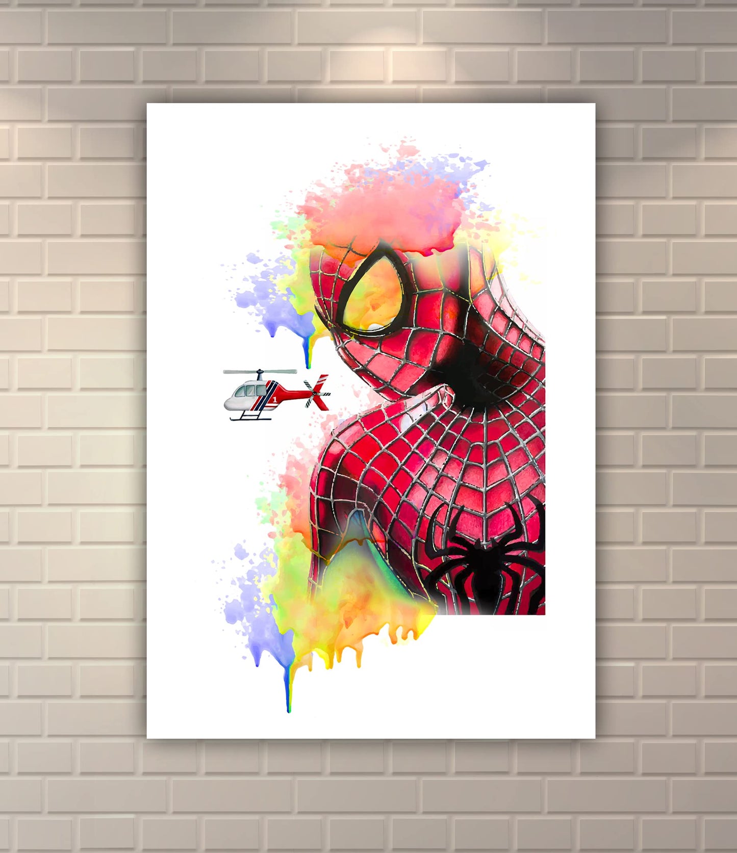 OzWood Crafts- Spiderman Wall Decor Poster Prints, Set of 4 FRAMELESS (8''x10''), Superhero room decor for boys, Spiderman Posters for Boys Room, Spiderman Wall Art, Spiderman Room Decor