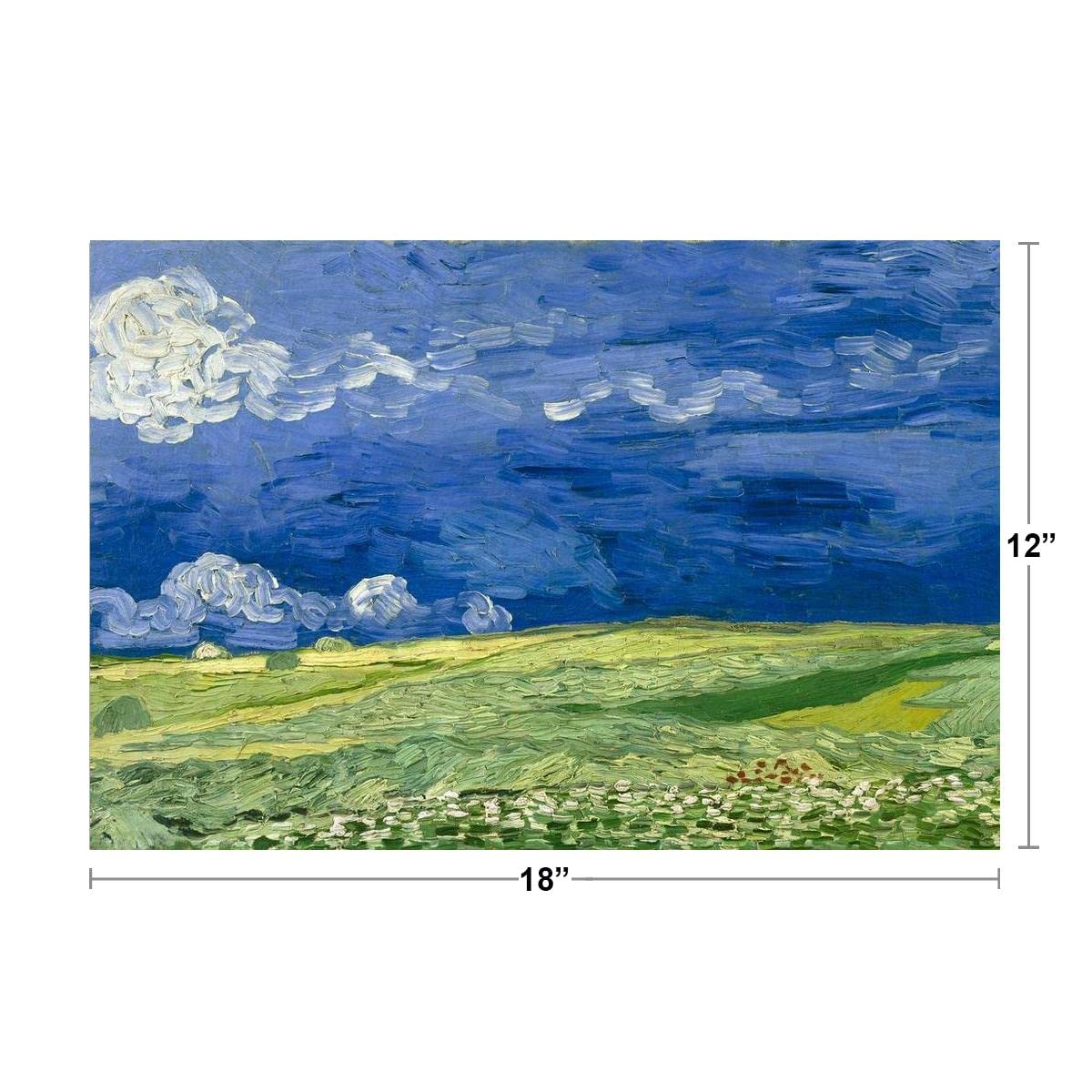 Vincent Van Gogh Wheatfield Under Thunderclouds Van Gogh Wall Art Impressionist Painting Style Nature Spring Flower Wall Decor Landscape Field Forest Poster Cool Wall Decor Art Print Poster 18x12