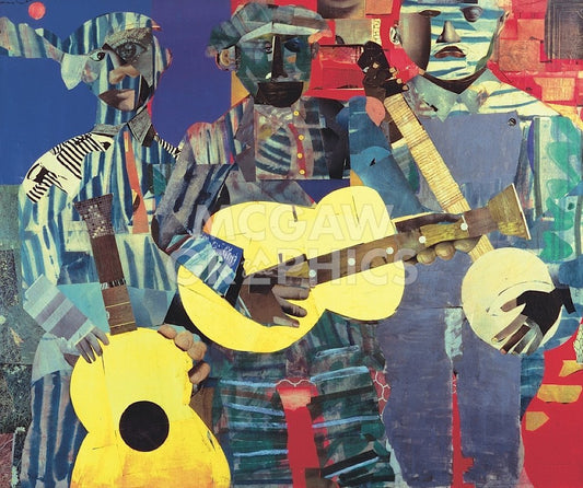 McGaw Graphics Three Folk Musicians, 1967 by Romare Bearden, Art Print Poster, Paper Size 11" x 14" Image Size 8" x 9.75"(1002)