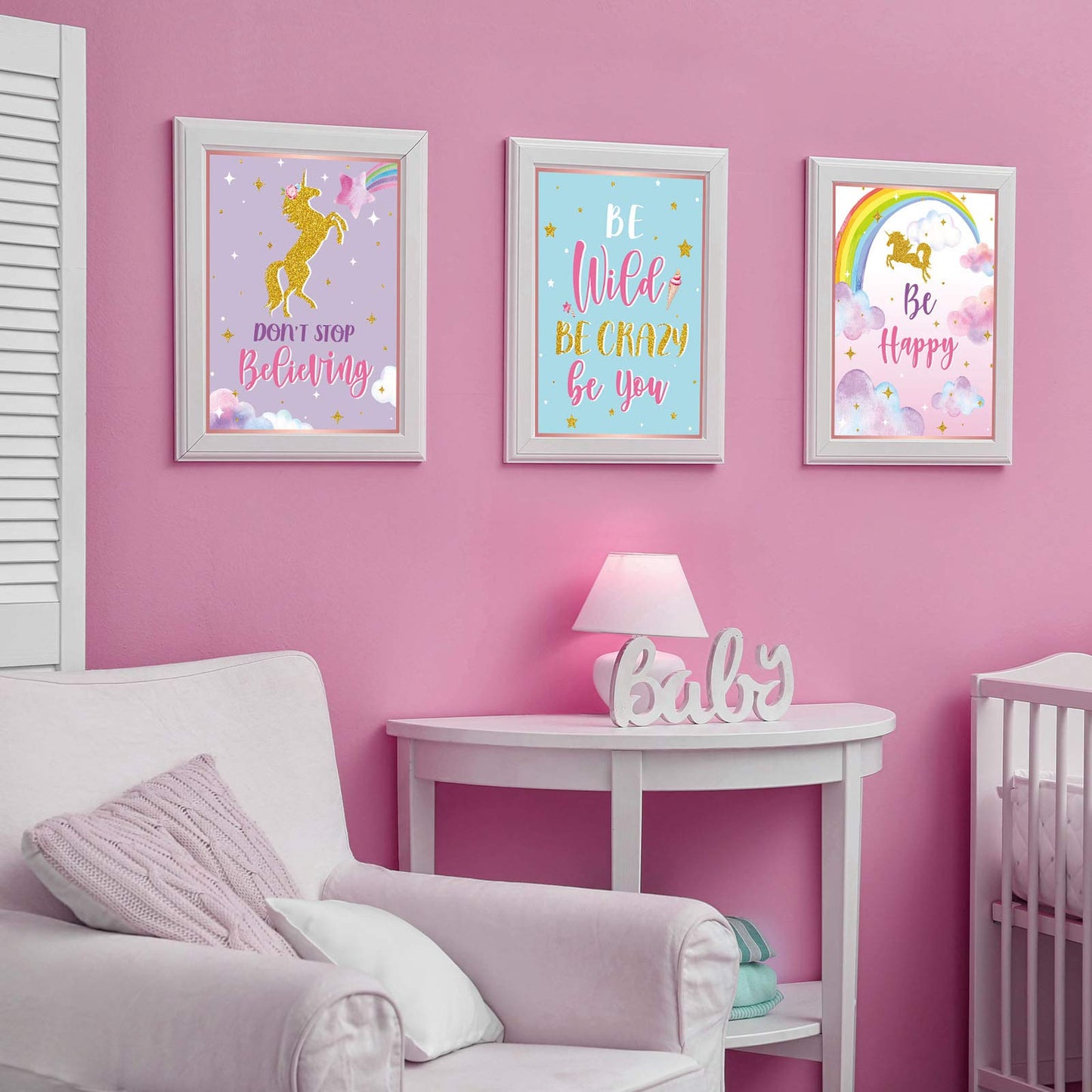 Zonon 9 Pieces Unicorn Bedroom Decor for Girl, Unicorn Wall Art Prints Unicorn Posters for Teen Girls Room Unframed Unicorn Wall Decor for Girls Kids Teen Room Decoration