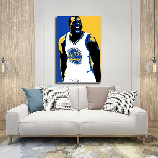 KAMUFF Draymond Green Poster Basketball Canvas Wall Art Dunking Picture Print For Boys Bedroom Unframe-style 12x18inch(30x45cm)