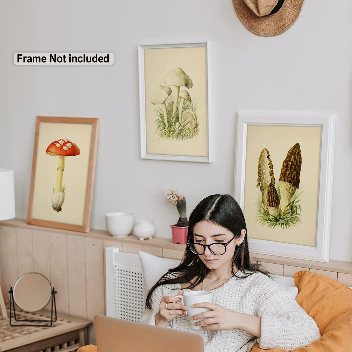 LIYAOLI Vintage Botanical Wall Art Prints Posters for Room Aesthetic,8X10 Inch Unframed Plant Poster Set of 6 Mushroom Cottagecore Room Decor Bedroom Teen Girl Living room Wall Decor (8 x 10'')