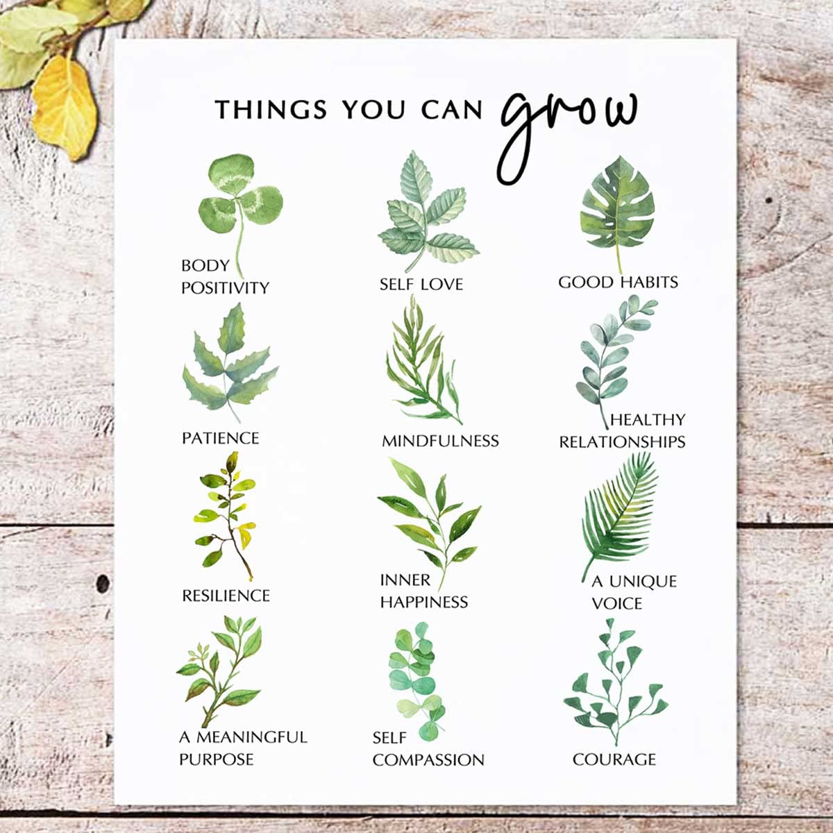 Self Growth Print Mental Health Wall Decor Mindfulness Art Print Therapy Office Decor Counselor Office Wall Art Self Development Poster No Framed (8X10 INCH)