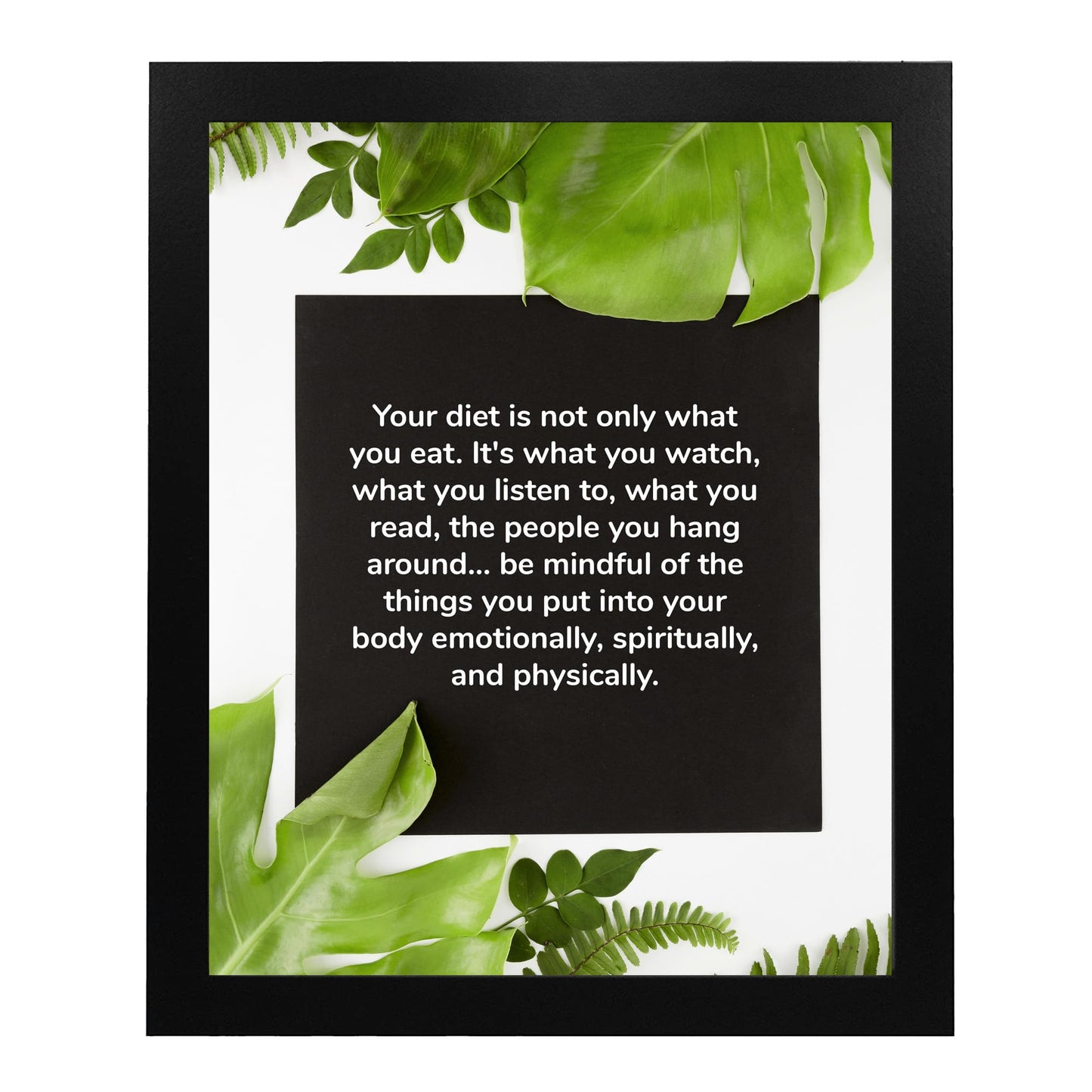 Be Mindful of the Things You Put Into Your Body Home Decor - Motivational Quotes Wall Art - Typographic Diet-Exercise-Fitness Poster Print for Living Room, Office, Church Decor. Unframed - 8 x 10