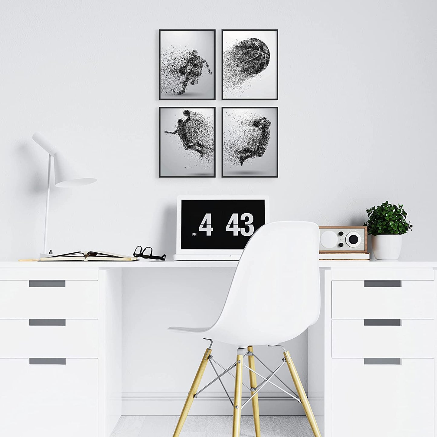 Basketball Wall Art Prints,Set of 4 (5x7) Unframed Basketball Posters,Basketball Room Decor For Men Kids Teenagers,Basketball Wall Decor,Basketball Boys Bedroom Decor