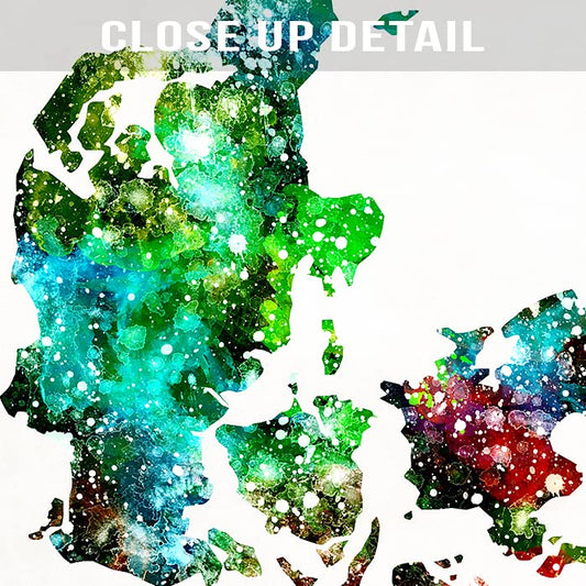 Denmark Watercolor Map Wall Art Poster Home Decor Print Watercolour Artwork - Unframed