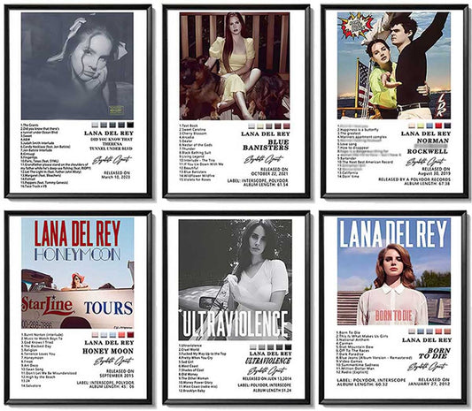 CHERRYDRAWN Music Album Cover Signed Limited Posters HD Print Rapper Music Posters Tracklist Poster Set of 6 Create Your Own Music Poster Dorm Decor 8x10 inch framelessMusic Posters