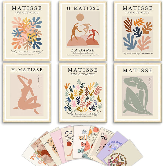 97 Decor Matisse Poster - Henri Matisse Wall Art, Danish Pastel Room Decor Aesthetic Pictures, Minimalist Boho Art Prints Beige Wall Decor, Danish Pastel Posters for Dorm Bedroom (8x10 UNFRAMED)