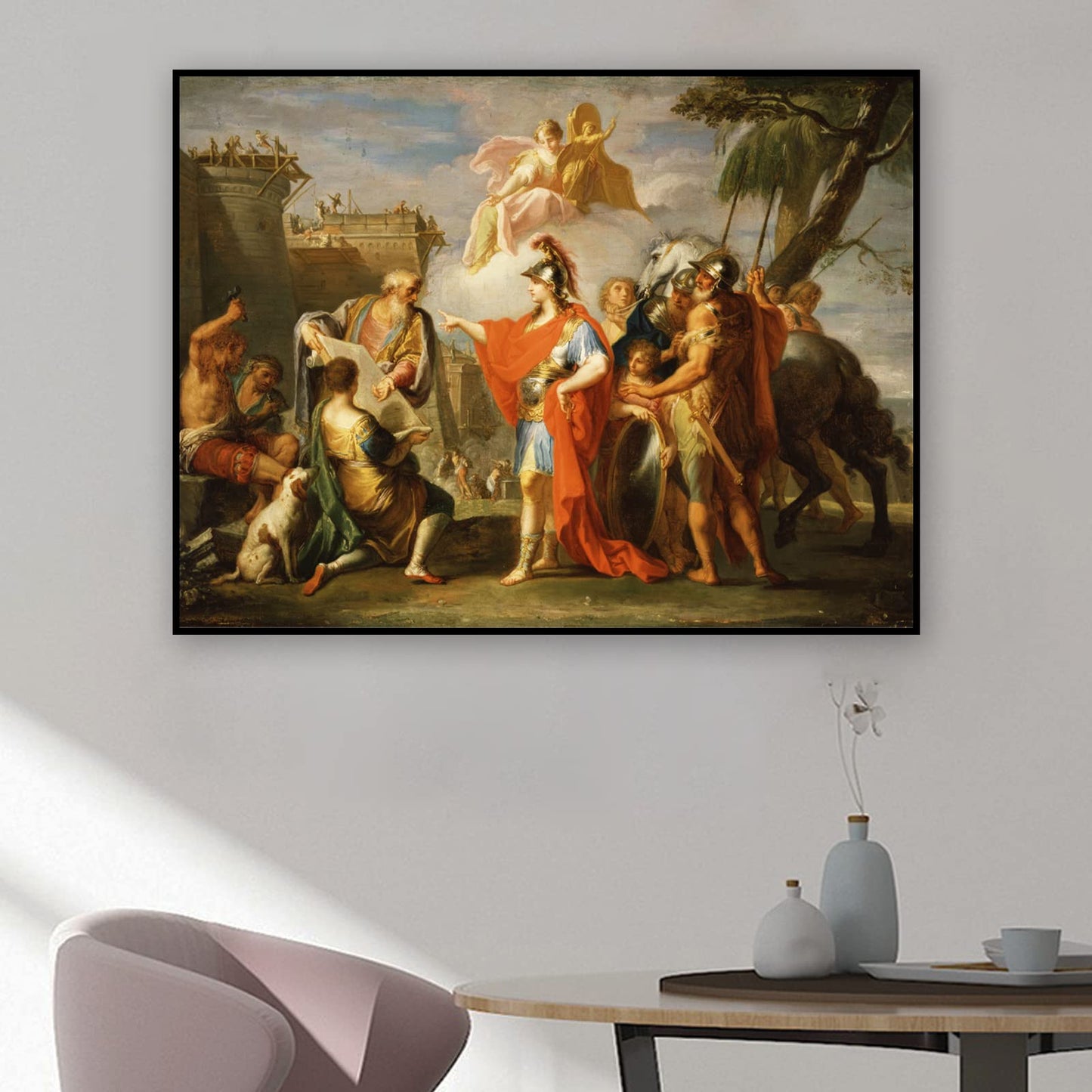 Motivational Canvas Wall Art - Placido Costanzi Alexander the Great Founding Alexandria Poster Print - Modern Artwork Classic Painting History Picture Cool Wall Decor for Living Room Bedroom Unframed