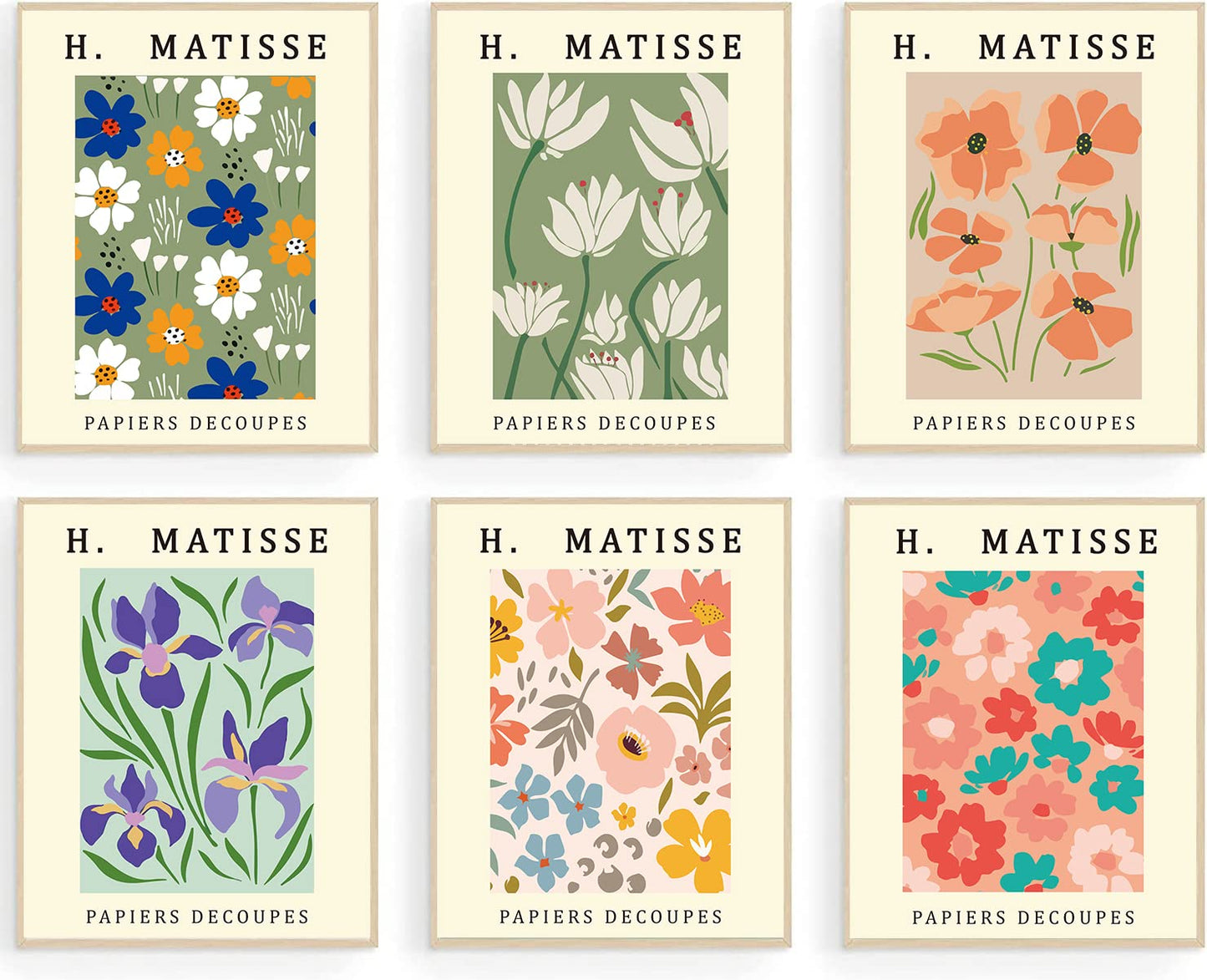 Rossorha Matisse Wall Art Prints, Abstract Matisse Wall Art Exhibition Posters(Flowers)
