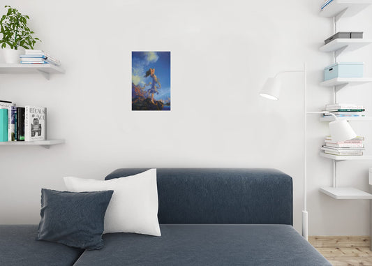 Maxfield Parrish Ecstasy Realism Romantic Artwork Woman Portrait Oil Painting Wall Art Renaissance Art Prints Fantasy Landscape Painting Cool Wall Decor Art Print Poster 12x18